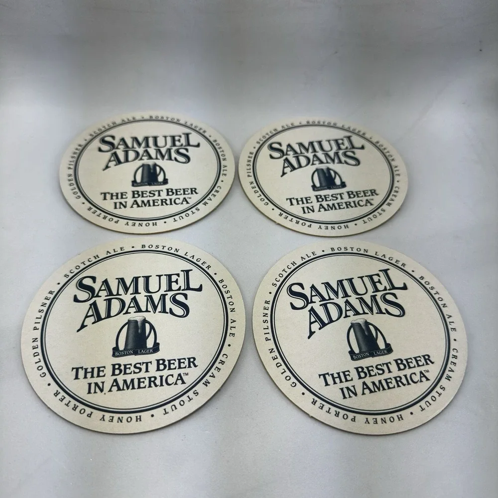 Samuel Adams Beer Coasters‎ Boston Lager Barware Drink Coasters Set of 4